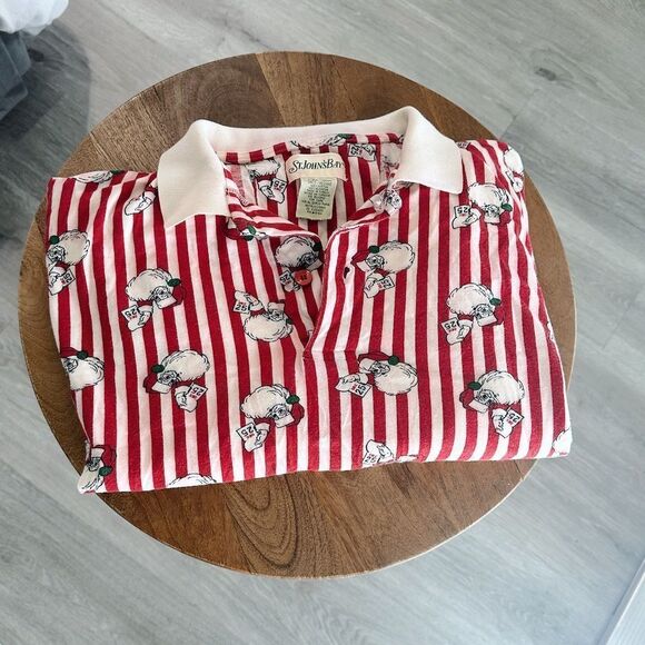 Vintage Santa Clause red and white pinstripe Nightgown - Picture 2 of 4